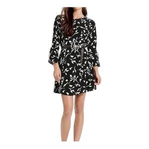 Lucky brand womens mini dress long sleeves floral tie back size 6